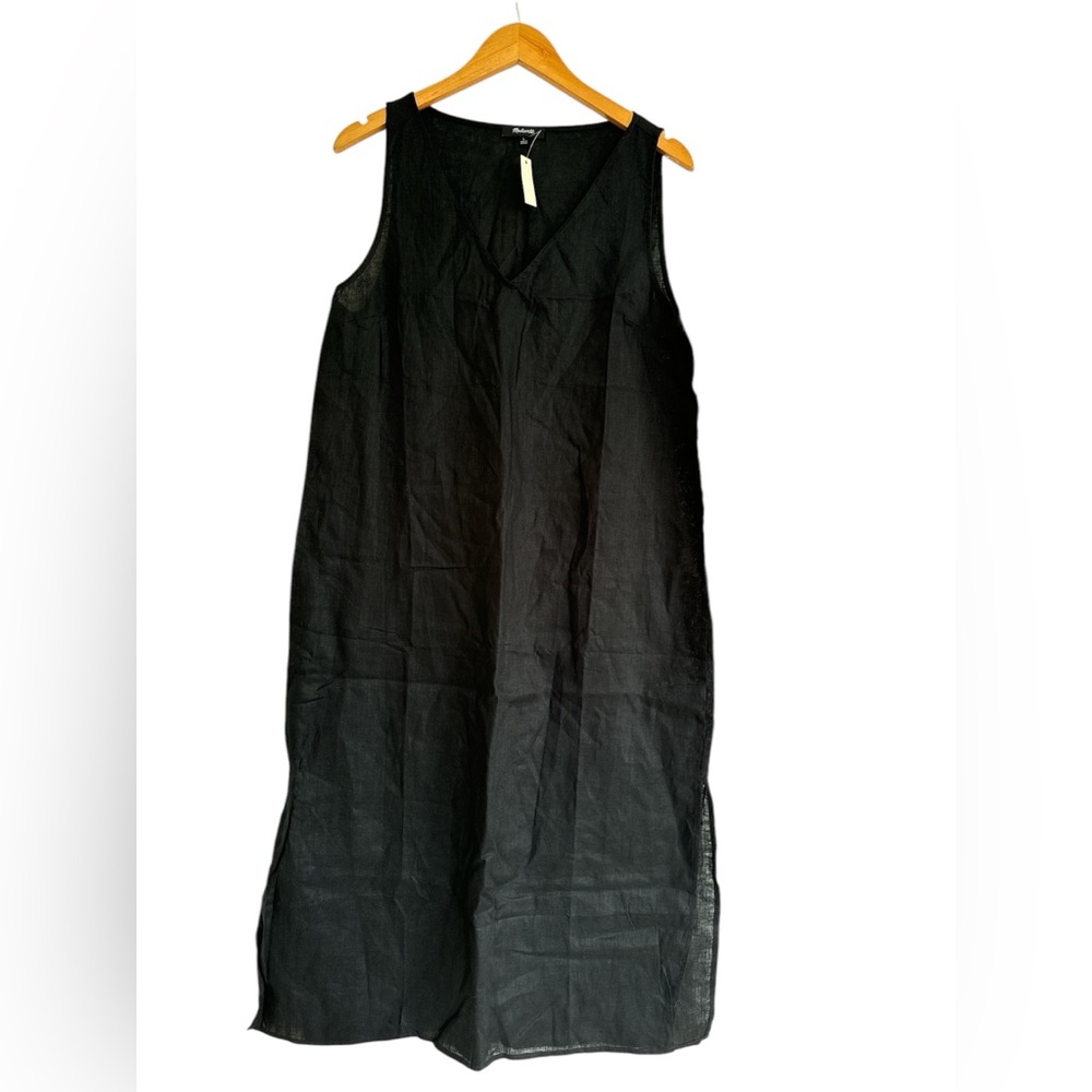 Madewell Linen-Blend V-Neck Tank Dress - Picture 2 of 6